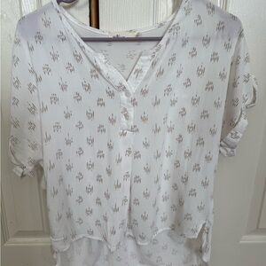 Millibon USA White Blouse Size Small Lightweight Boho Top